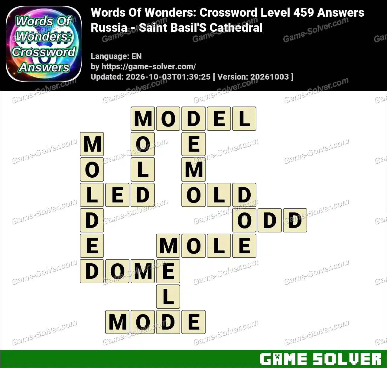 Words Of Wonders: Crossword Level 459 Answers – Russia – Saint Basil’S Cathedral